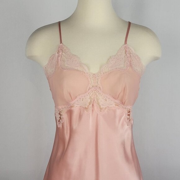 Vintage Victorias Secret Chemise Slip Dress Small Babydoll Pink Coquette Y2K 90s - Picture 8 of 12